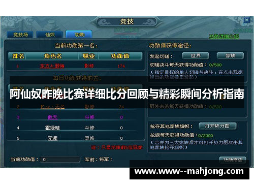 阿仙奴昨晚比赛详细比分回顾与精彩瞬间分析指南